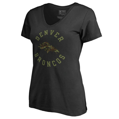 Denver Broncos Women's Camo Collection Liberty V-Neck T-Shirt - Black cheap