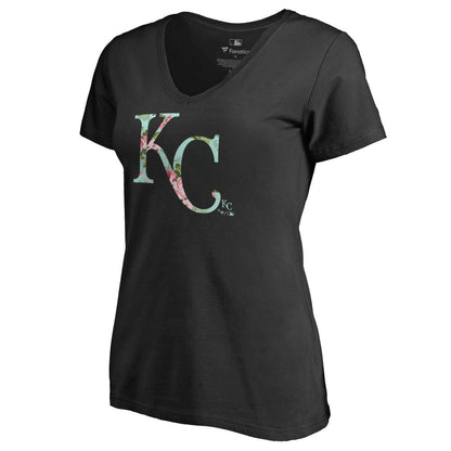 Kansas City Royals Women's Lovely V-Neck T-Shirt - Black