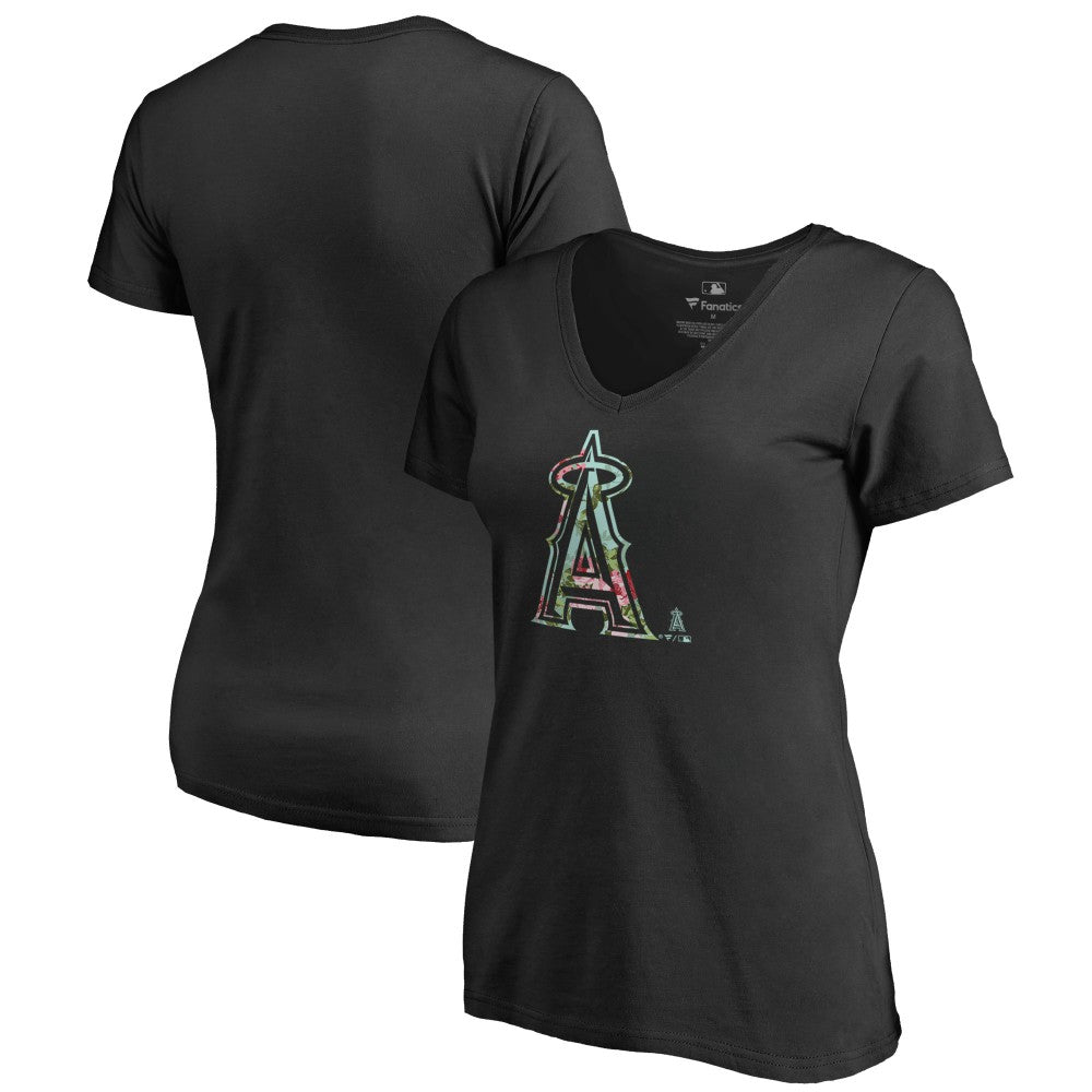 Los Angeles Angels Women's Lovely V-Neck T-Shirt - Black
