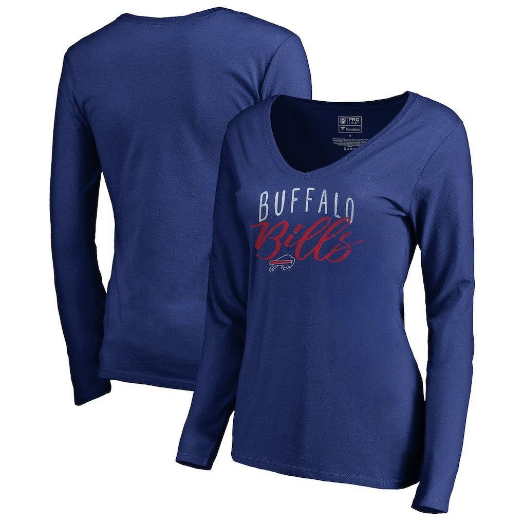 Buffalo Bills Women's Graceful Long Sleeve V-Neck T-Shirt - Royal for sale