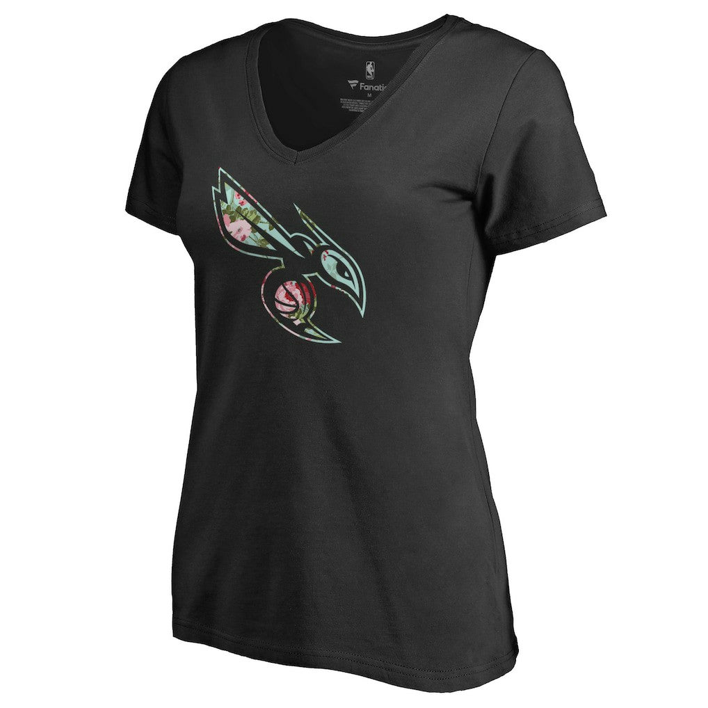 Charlotte Hornets Lovely V-Neck T-Shirt - Black on sale
