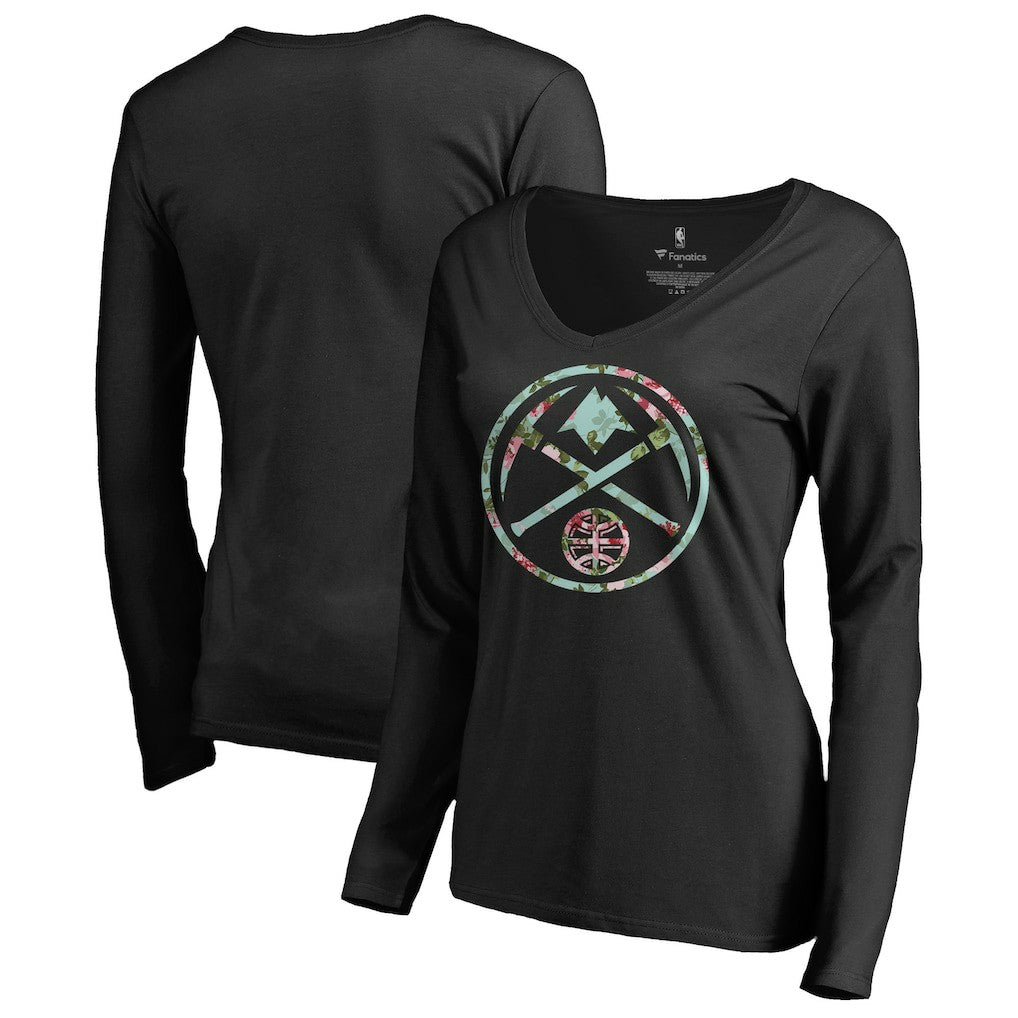 Denver Nuggets Women's Lovely Long Sleeve V-Neck T-Shirt sale - Black on sale