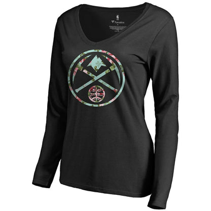 Denver Nuggets Women's Lovely Long Sleeve V-Neck T-Shirt sale - Black on sale