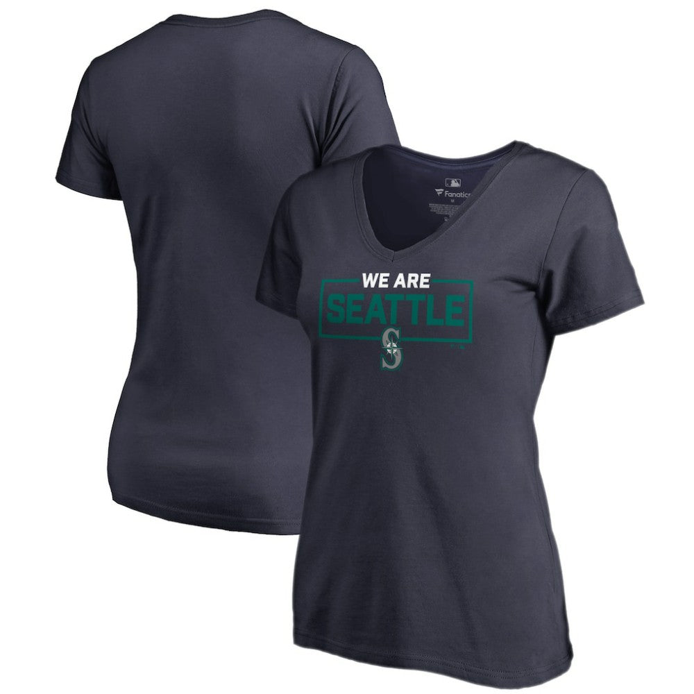 Seattle Mariners Women's We Are Icon V-Neck T-Shirt - Navy