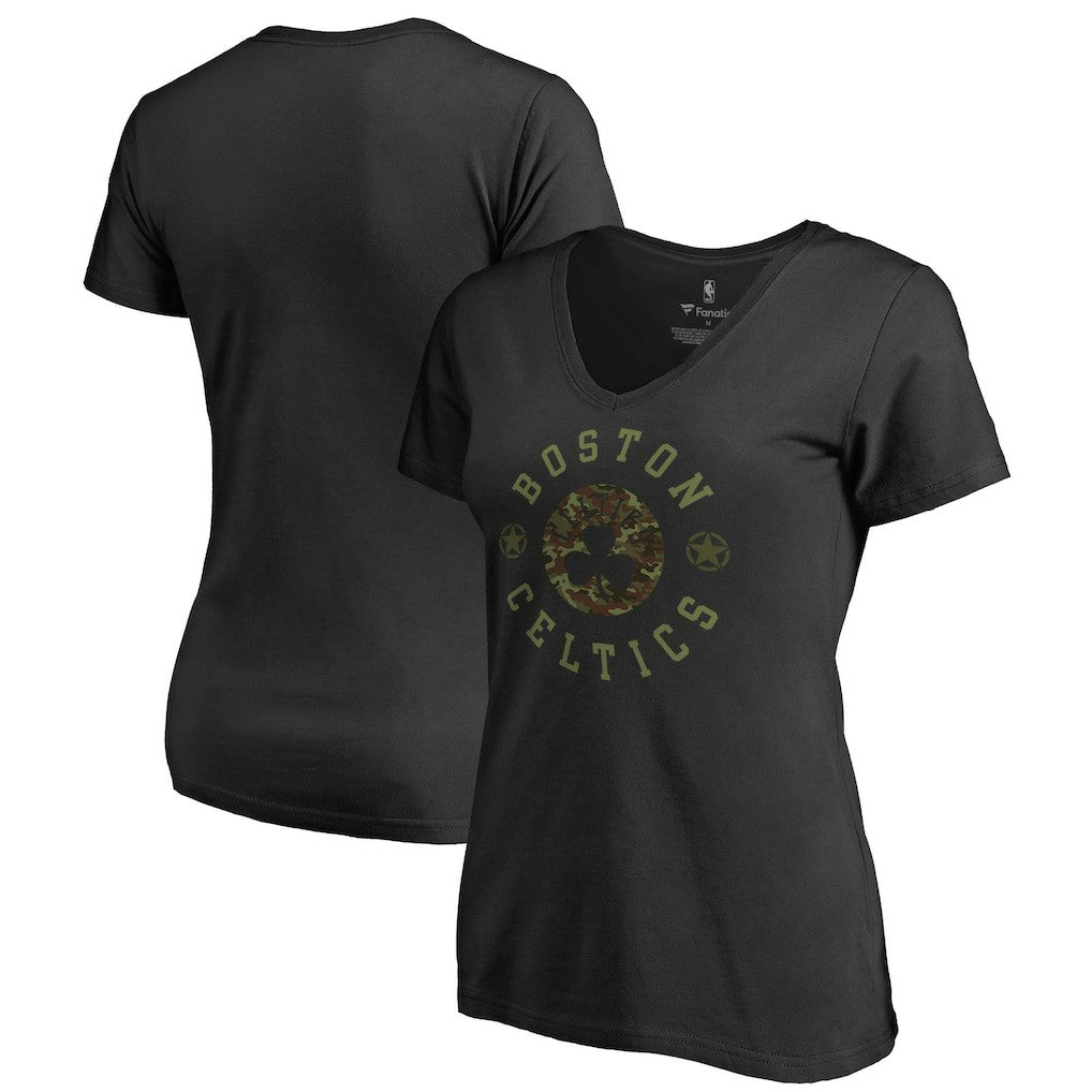 Boston Celtics Women's Liberty V-Neck T-Shirt - Black for sale