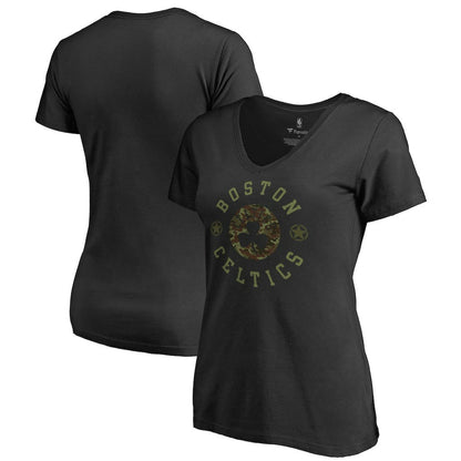 Boston Celtics Women's Liberty V-Neck T-Shirt - Black for sale