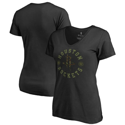 Houston Rockets Women's Liberty V-Neck T-Shirt - Black cheap