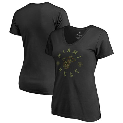 Miami Heat Women's Liberty V-Neck T-Shirt - Black for sale