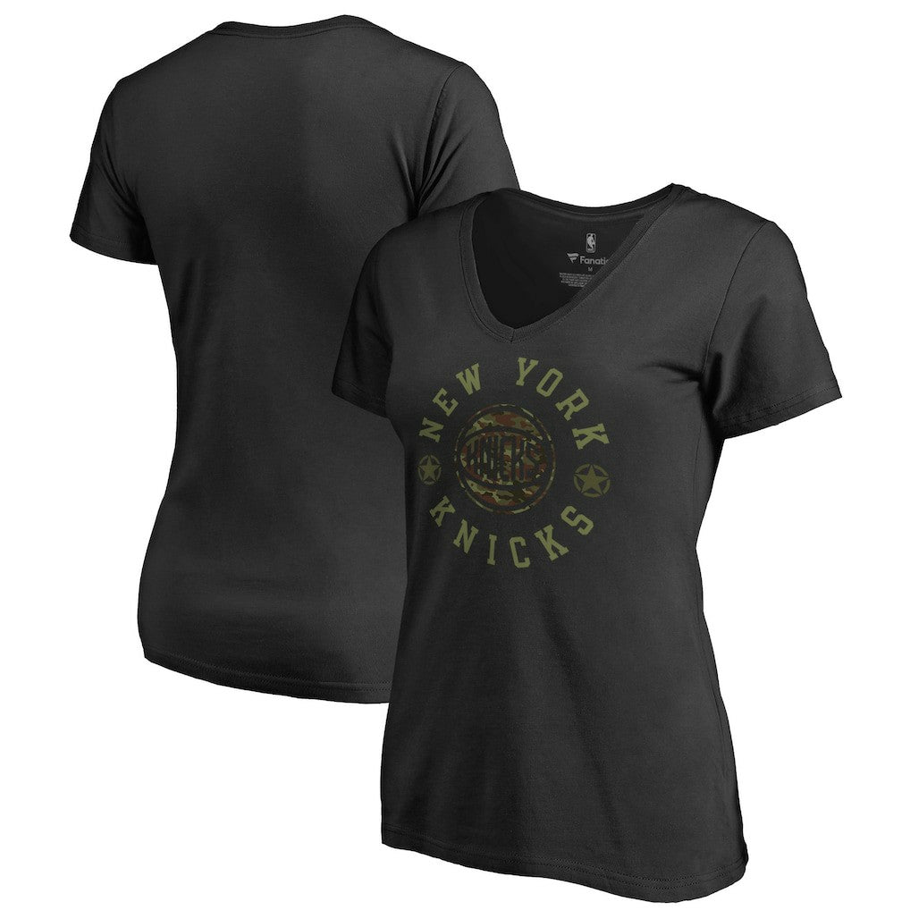 New York Knicks Women's Liberty V-Neck T-Shirt - Black discount