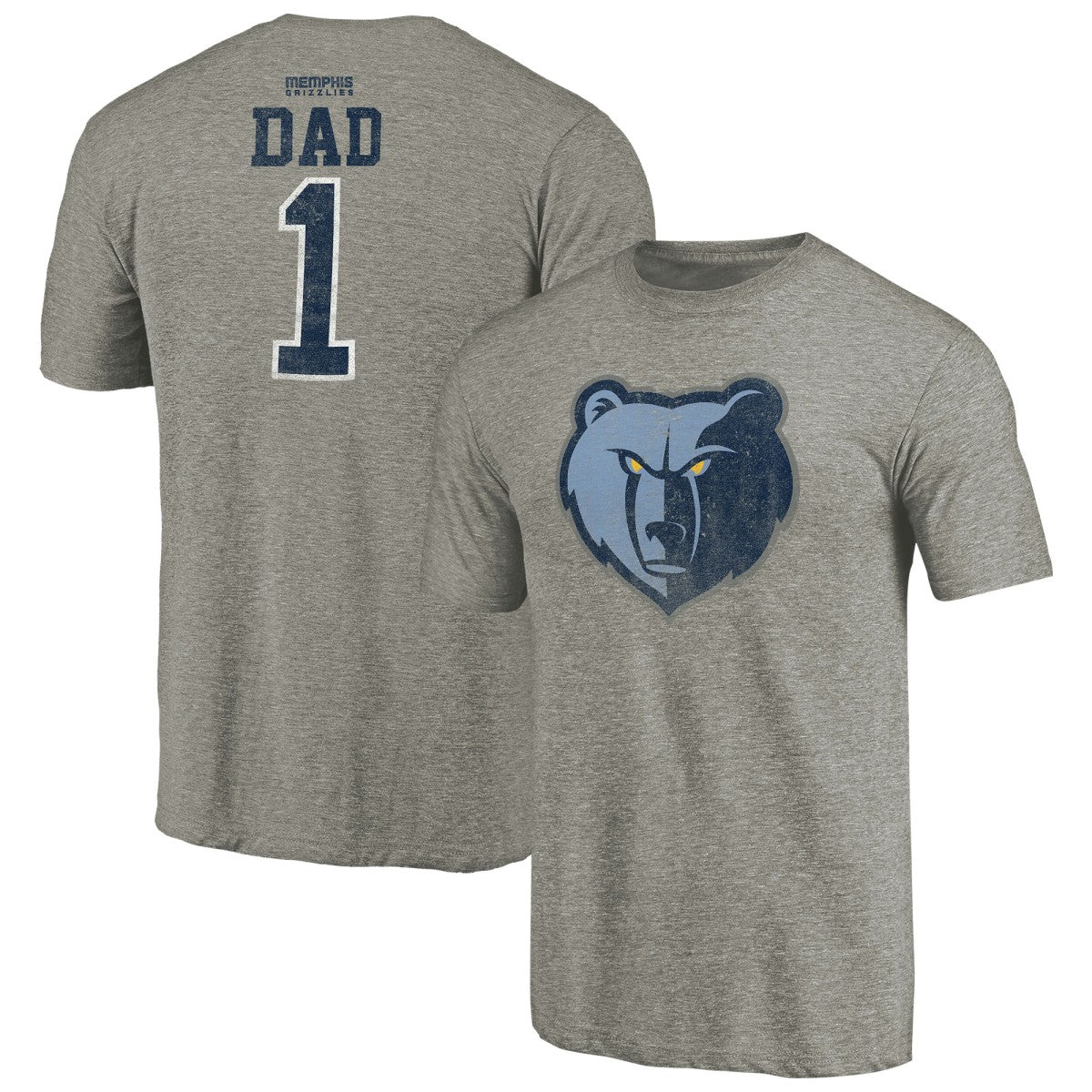 Memphis Grizzlies Greatest Dad Tri-Blend T-Shirt - Gray shop