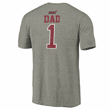 Miami Heat Greatest Dad Tri-Blend T-Shirt - Gray on sale