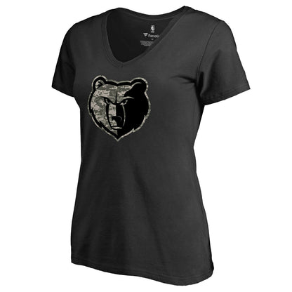 Memphis Grizzlies Women's Cloak Camo V-Neck T-Shirt - Black cheap