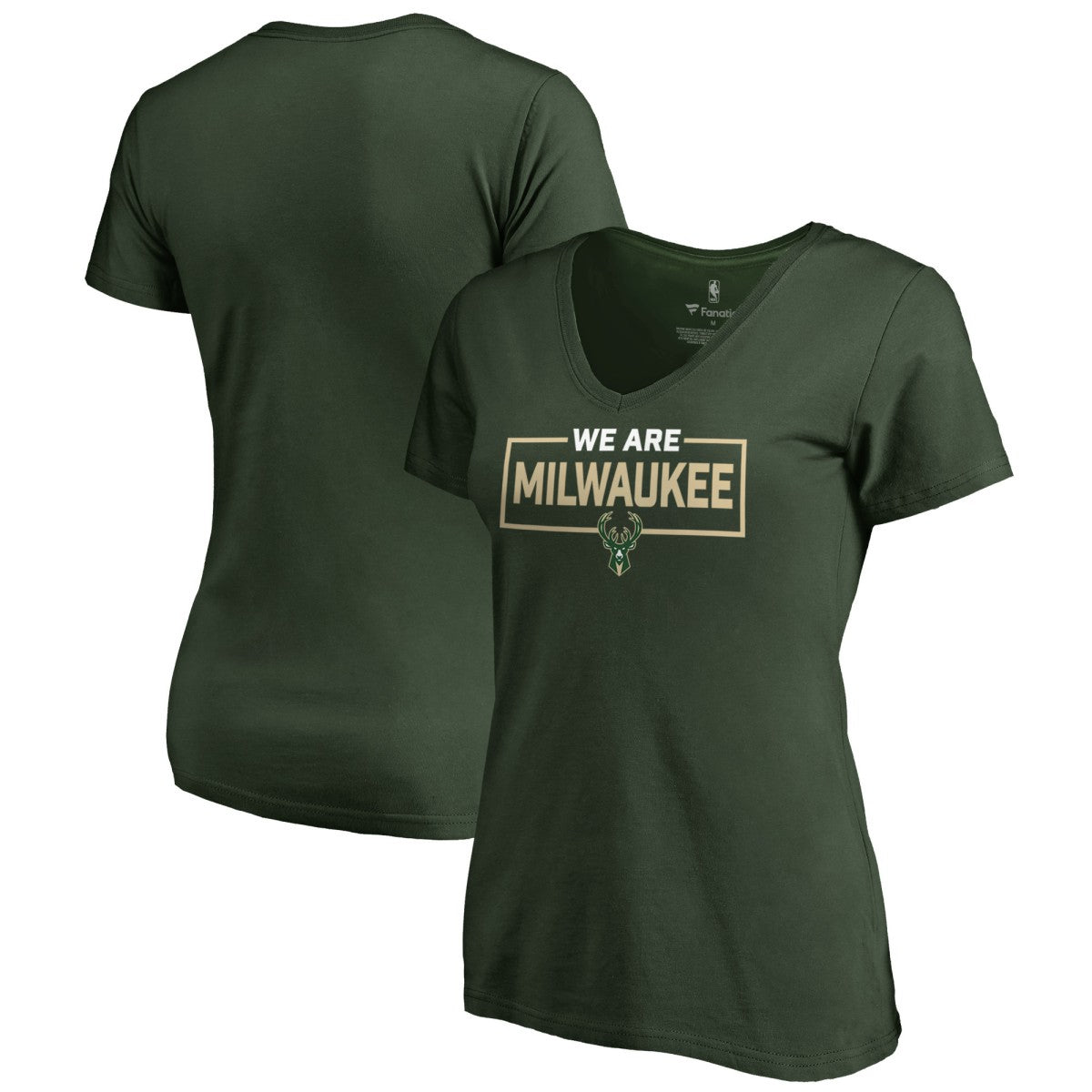 Milwaukee Bucks Women's We Are Iconic Collection V-Neck T-Shirt - Green for sale