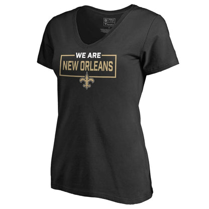 New Orleans Saints Women's We Are Icon V-Neck T-Shirt - Black sale
