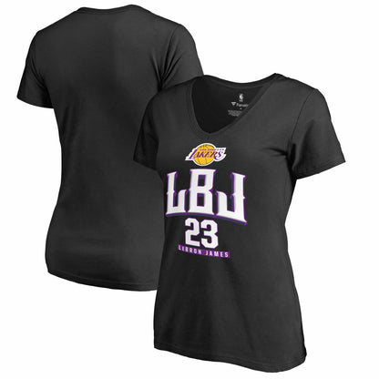 LeBron James Los Angeles Lakers Women's Hometown Collection LBJ V-Neck T-Shirt - Black discount