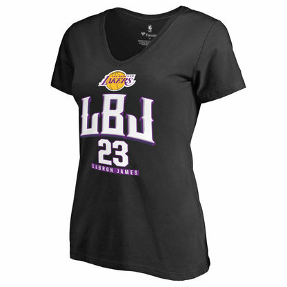 LeBron James Los Angeles Lakers Women's Hometown Collection LBJ V-Neck T-Shirt - Black discount