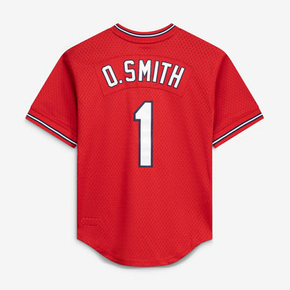 Ozzie Smith St. Louis Cardinals Youth Cooperstown Collection Mesh Batting Practice Jersey - Navy | Mitchell & Ness