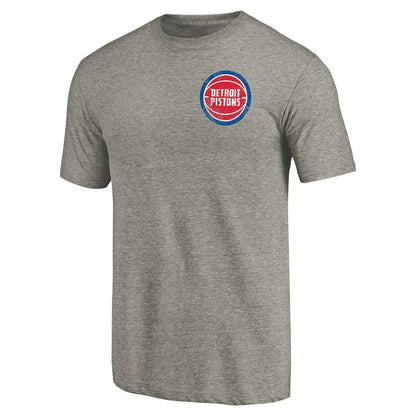 Detroit Pistons Primary Logo Left Chest Distressed Tri-Blend T-Shirt sale - Gray for sale