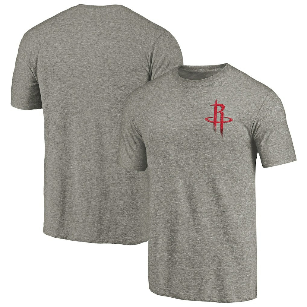 Houston Rockets Primary Logo Left Chest Distressed Tri-Blend T-Shirt - Gray sale