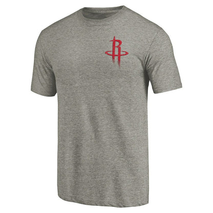 Houston Rockets Primary Logo Left Chest Distressed Tri-Blend T-Shirt - Gray sale