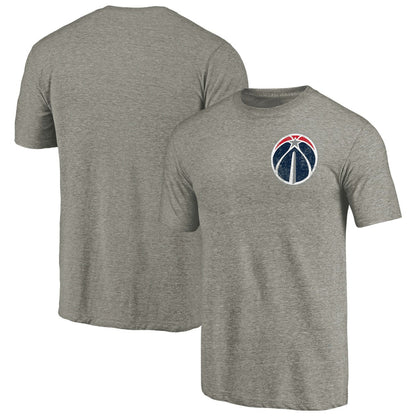 Washington Wizards Primary Logo Left Chest Distressed Tri-Blend T-Shirt - Gray outlet