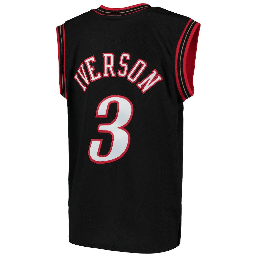 Allen Iverson Philadelphia 76ers Youth Hardwood Classics Swingman Throwback Jersey - Black | Mitchell & Ness cheap