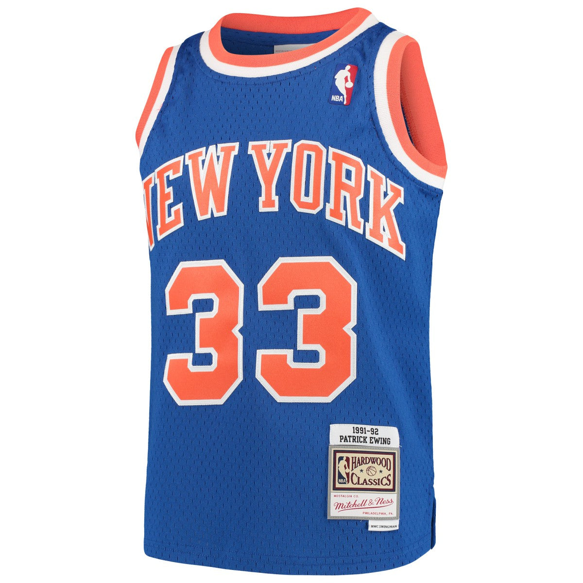 Patrick Ewing New York Knicks Youth Hardwood Classics Swingman Throwback Jersey - Blue | Mitchell & Ness sale