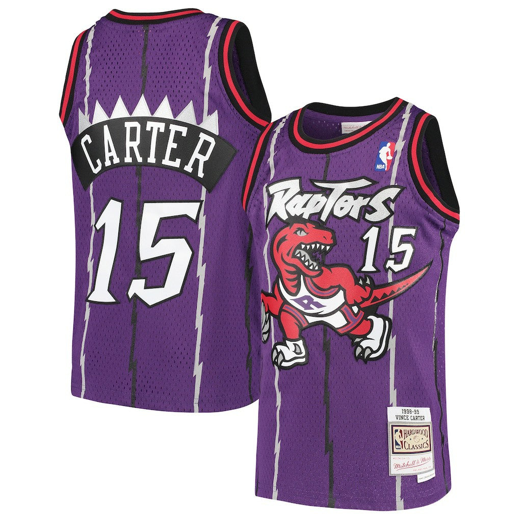 Vince Carter Toronto Raptors Youth 1998/99 Hardwood Classics Swingman Throwback Jersey - Purple | Mitchell & Ness outlet