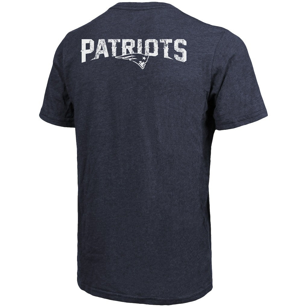 New England Patriots Majestic Threads Tri-Blend Pocket T-Shirt - Heathered Navy cheap