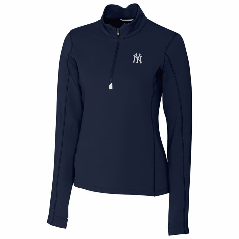 New York Yankees Cutter & Buck Women's Traverse Half-Zip Pullover Jacket - Navy