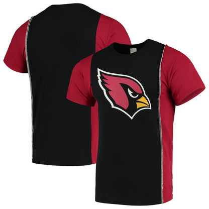 Arizona Cardinals Refried Apparel Sustainable Upcycled Split T-Shirt - Black/Cardinal outlet