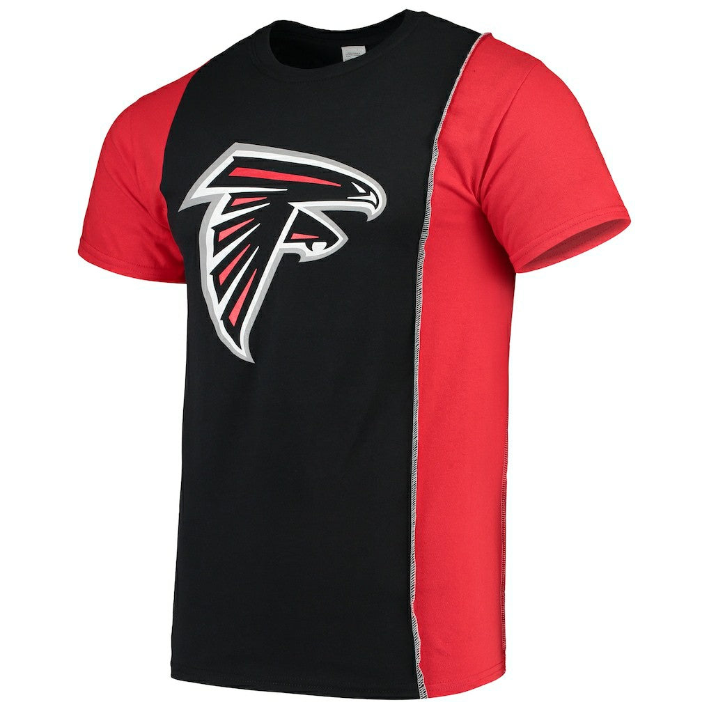 Atlanta Falcons Refried Apparel Sustainable Upcycled Split T-Shirt - Black/Red for sale