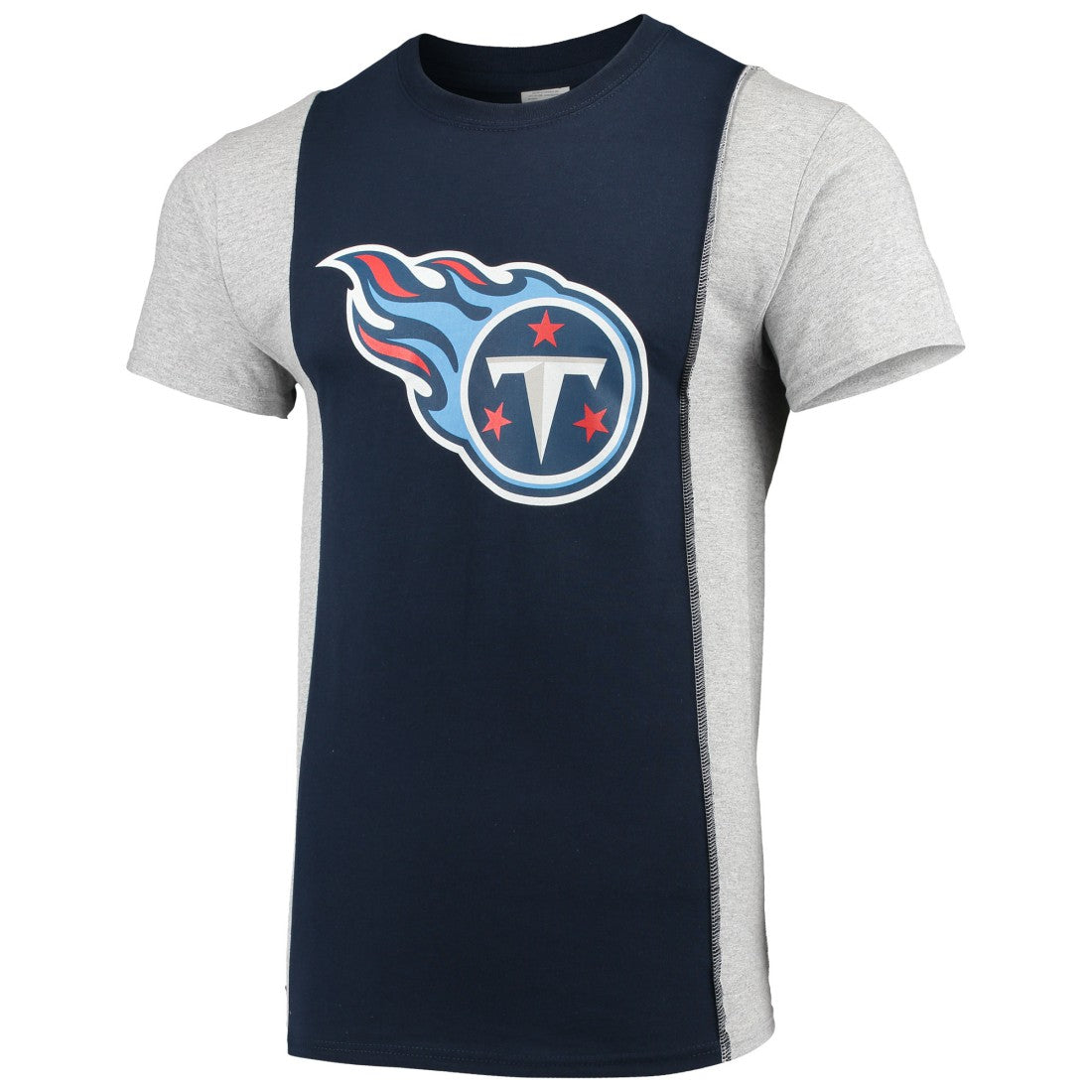Tennessee Titans Refried Apparel Sustainable Upcycled Split T-Shirt - Navy/Gray outlet