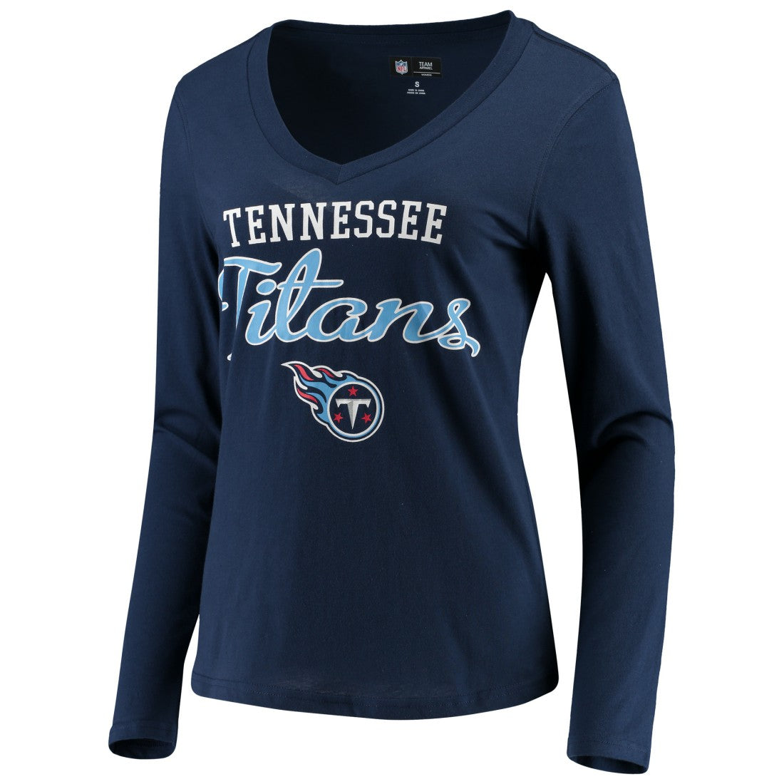 Tennessee Titans G-III 4Her by Carl Banks Women's Post Season Long Sleeve V-Neck T-Shirt - Navy for sale