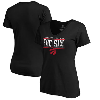 Toronto Raptors Women's Hometown Collection The Six V-Neck T-Shirt - Black online