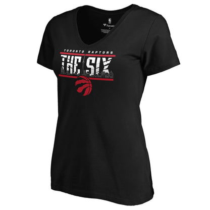 Toronto Raptors Women's Hometown Collection The Six V-Neck T-Shirt - Black online