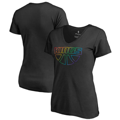 Sacramento Kings Women's Team Pride Wordmark V-Neck T-Shirt - Black on sale