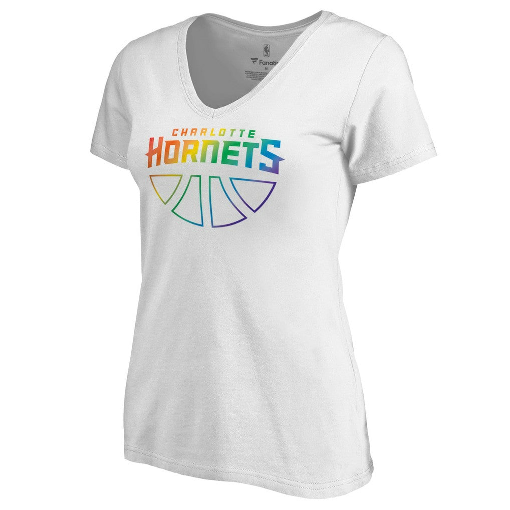 Charlotte Hornets Women's Team Pride Wordmark V-Neck T-Shirt - White sale