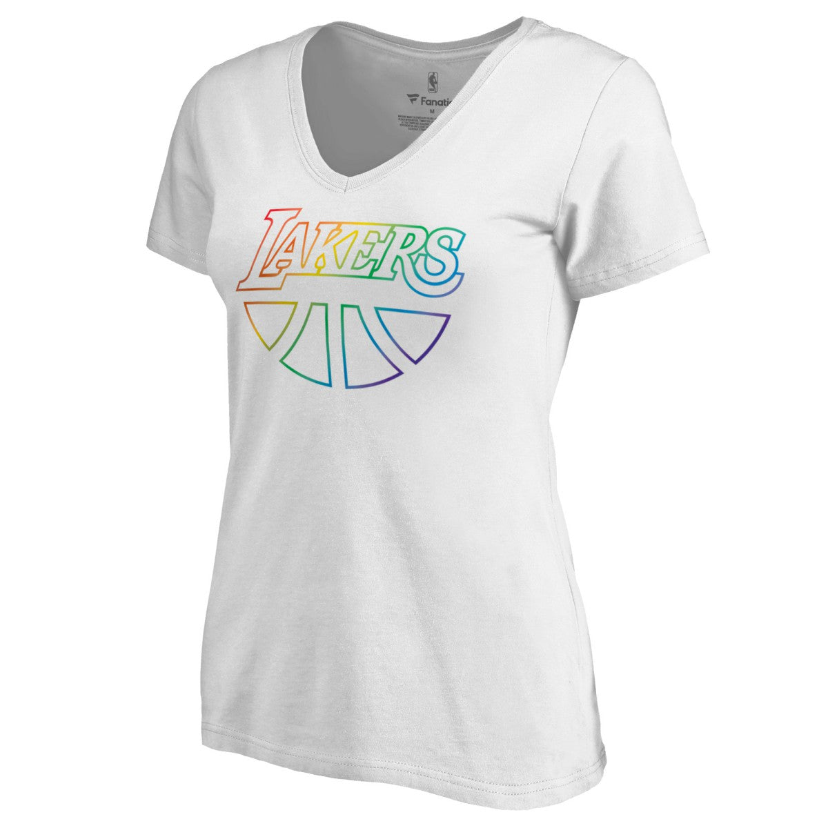 Los Angeles Lakers Women's Team Pride Wordmark V-Neck T-Shirt - White sale