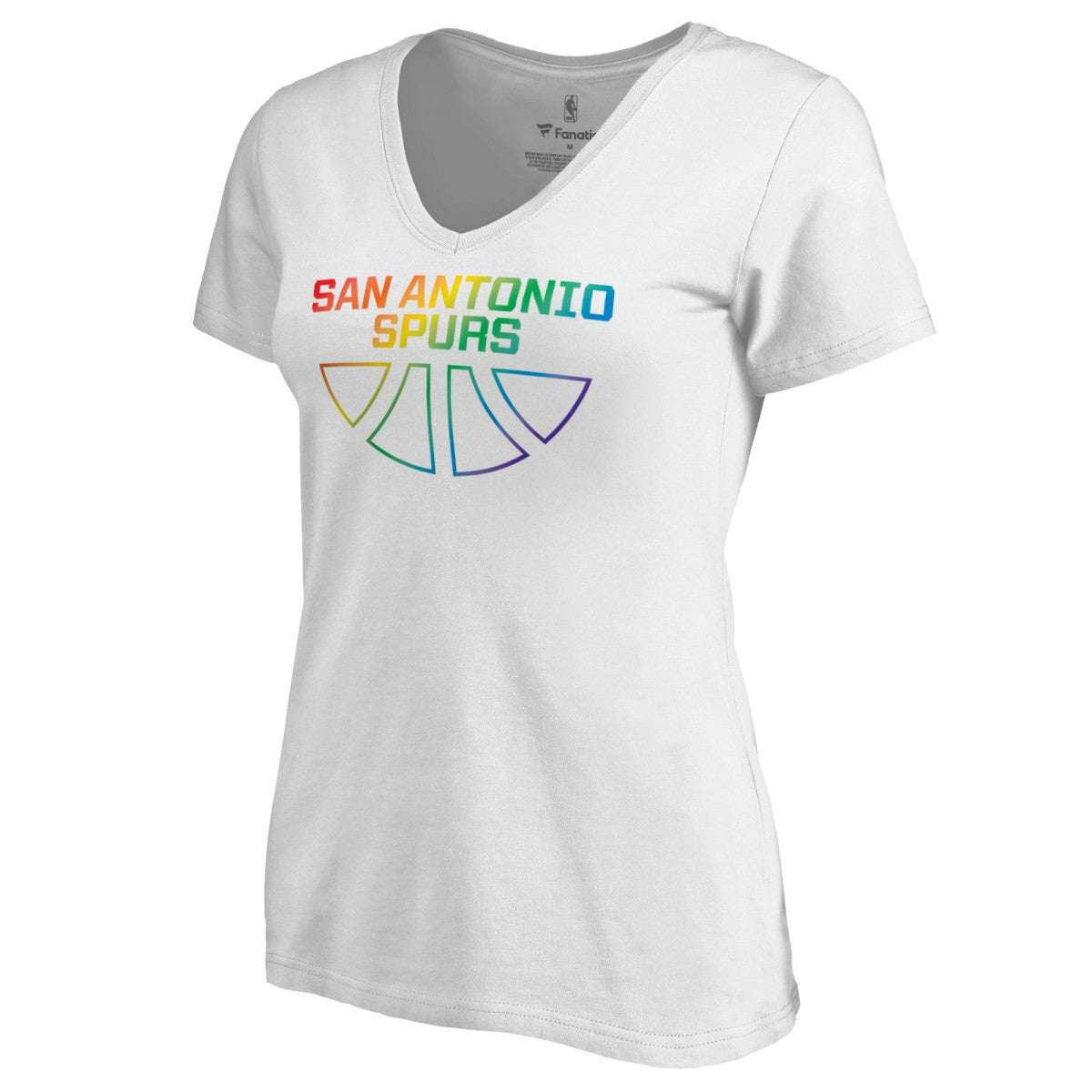 San Antonio Spurs Women's Team Pride Wordmark V-Neck T-Shirt - White outlet