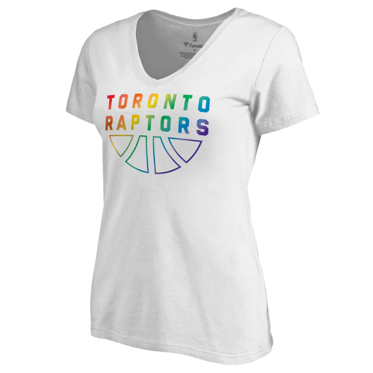 Toronto Raptors Women's Team Pride Wordmark V-Neck T-Shirt - White outlet