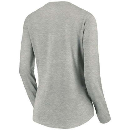 Golden State Warriors Women's Primary Logo Long Sleeve V-Neck T-Shirt sale - Heather Gray on sale