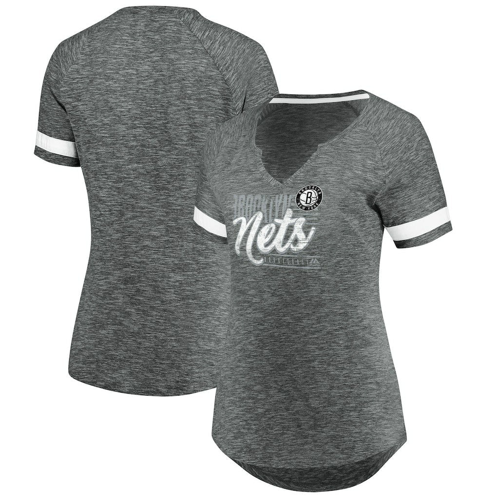 Brooklyn Nets Women's Showtime Winning With Pride Notch Neck T-Shirt - Gray/White | Fanatics online
