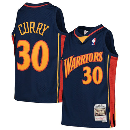 Stephen Curry Golden State Warriors Youth 2009-10 Hardwood Classics Swingman Throwback Jersey sale - Navy | Mitchell & Ness cheap