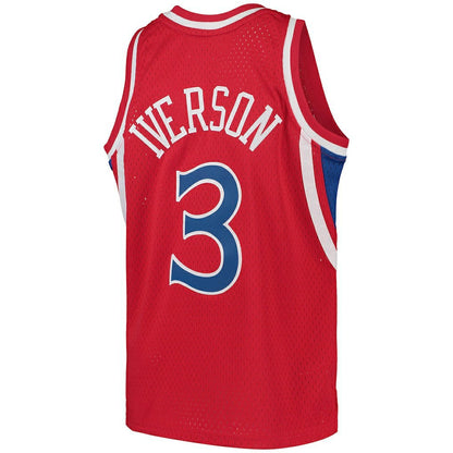 Allen Iverson Philadelphia 76ers Youth 1996/97 Hardwood Classics Swingman Throwback Jersey - Red | Mitchell & Ness for sale
