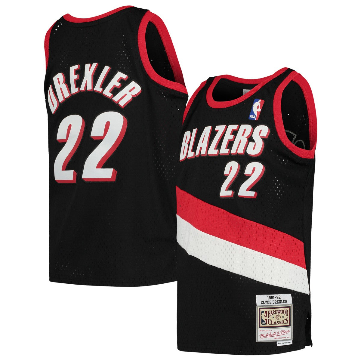 Clyde Drexler Portland Trail Blazers Youth 1991/92 Hardwood Classics Swingman Jersey - Black | Mitchell & Ness outlet