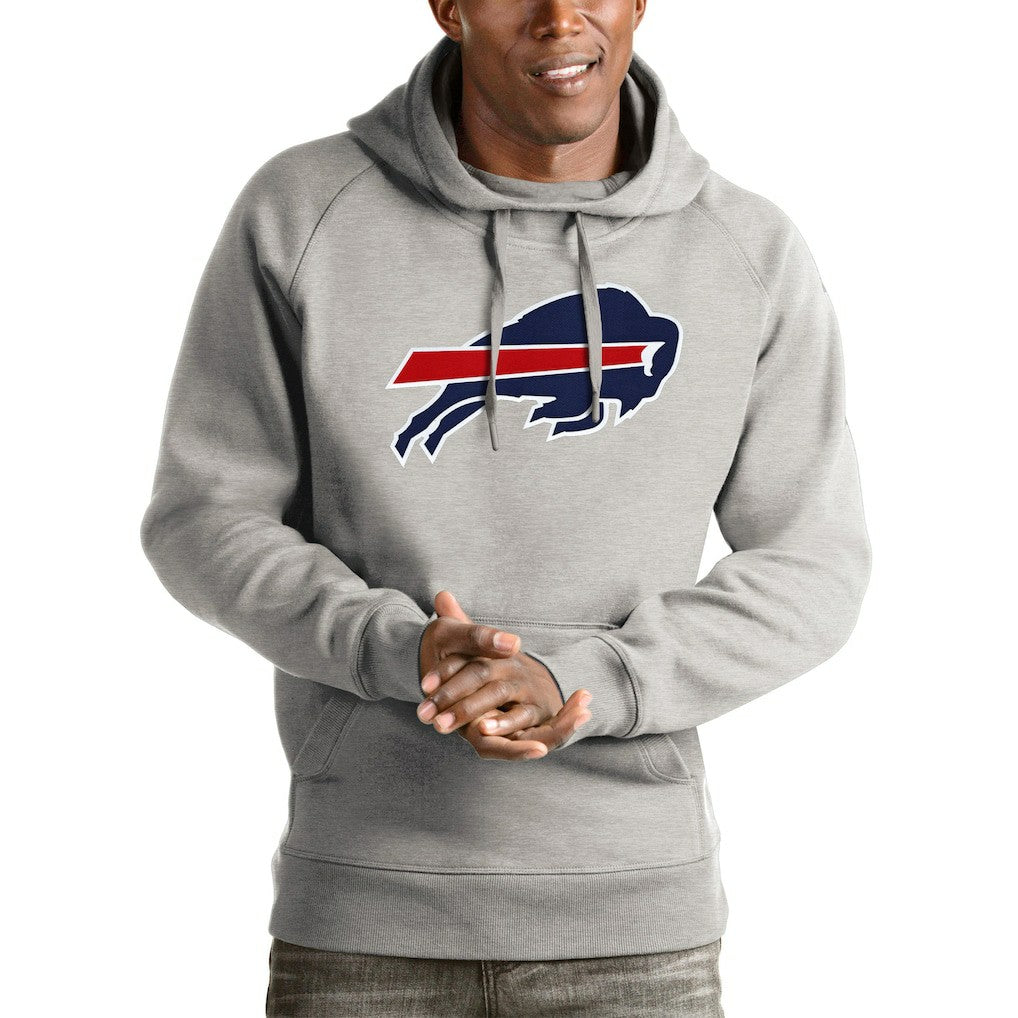 Buffalo Bills Antigua Victory Pullover Hoodie - Heathered Gray on sale