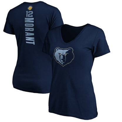 Ja Morant Memphis Grizzlies Women's Playmaker Name & Number V-Neck T-Shirt - Navy on sale
