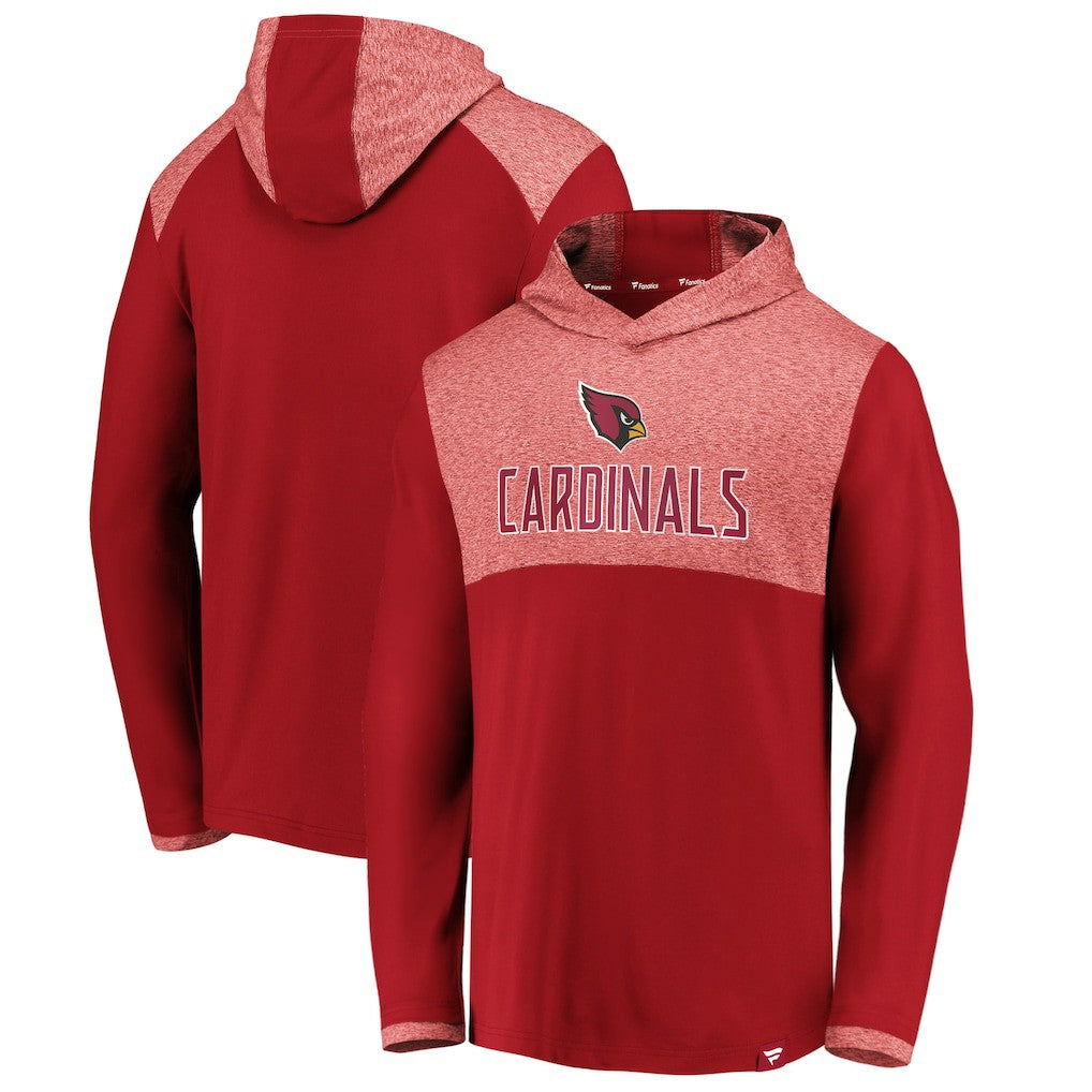 Arizona Cardinals Iconic Marbled Clutch Hoodie Long Sleeve T-Shirt - Cardinal sale
