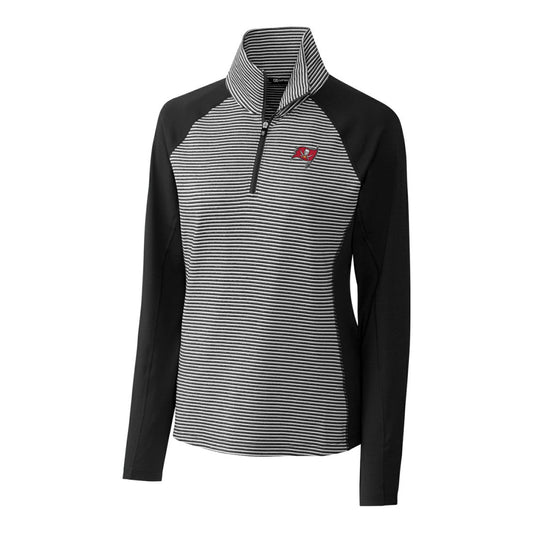 Tampa Bay Buccaneers Cutter & Buck Women's Forge Tonal Stripe Half-Zip Pullover Jacket - Black outlet